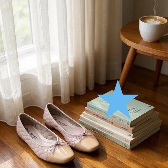 Paul Mayer Attitudes Pink Quilted Leather Beige Cap Toe Ballet Flats Womens 10 - Picture 6 of 14